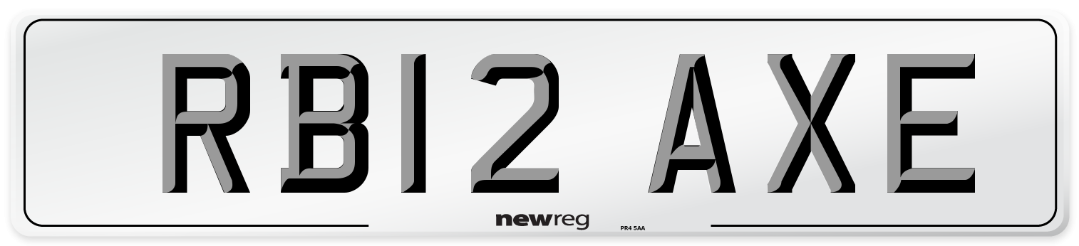 RB12 AXE Number Plate from New Reg